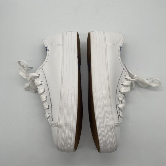 Keds Triple Kick Leather Platform Shoes Womens Size 9 White Sneakers Preppy - Picture 6 of 13